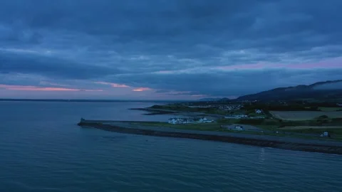 Nice Sunset at Gyles Quay, Co Louth, Ireland Stock Footage 250087944