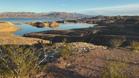 Nice sunset at Lake Mead at sunset point Video stock 209145674