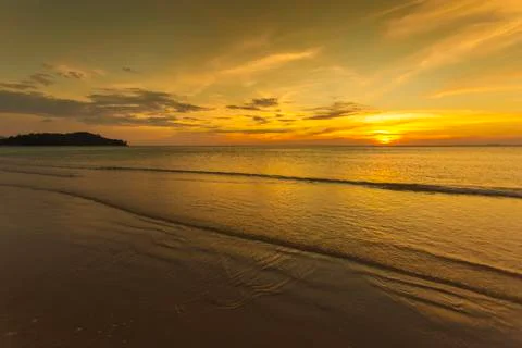 Nice sunset with ocean Stock Photos