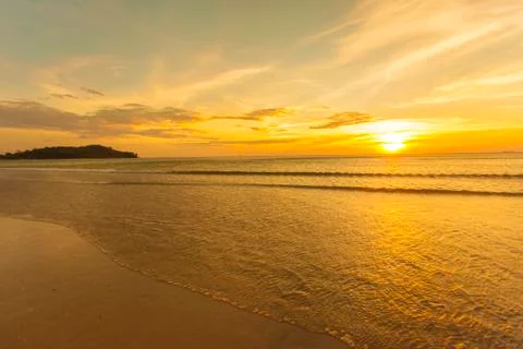 Nice sunset with ocean Stock Photos