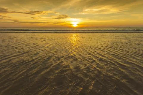 Nice sunset with ocean Stock Photos