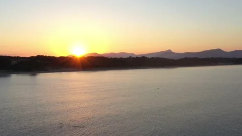 Nice Sunset over Badine beach France Stock Footage 229319817