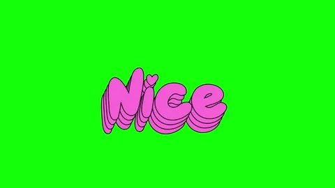 Nice text animation  3D pink typography motion design on green background Stock Footage 330454939