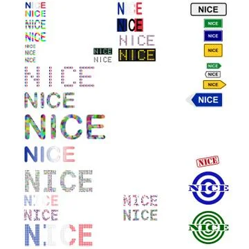 Nice text design set イラスト素材