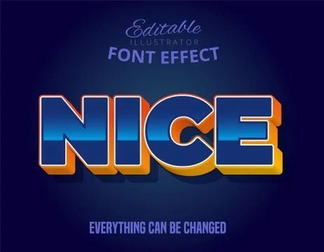 Nice text, editable font effect Stock Illustration