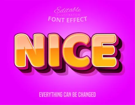 Nice text, editable text effect Stock Illustration