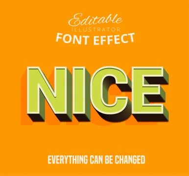 Nice text, editable text style Stock Illustration