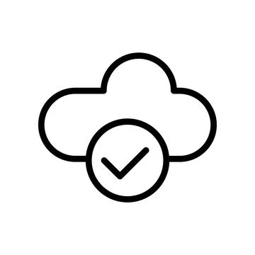 This is A nice Tick Approved Cloud Icon Design Stock Illustration