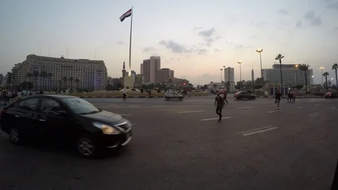 A Nice Time Laps From Tahrir Square,  Egypt Video stock 97744432