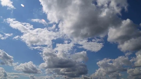 Nice timelapse with large clouds highlighten with sun Video stock 79845412