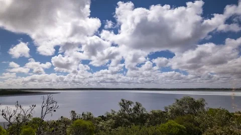 Nice timelapse over the pink-lake in esperance, australia ProRes-422 4KUHD 29.97 Video stock 76014751