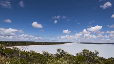 Nice timelapse over the pink-lake in esperance, australia ProRes-422 4KUHD 29.97 Stock Footage 76014875