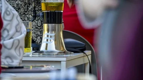 Nice timelapse, view of the summer cafe Stock-Footage 129501845