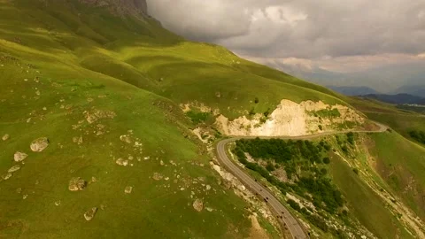 Nice top view of the highlands and picturesque valleys Stock Footage 148400978