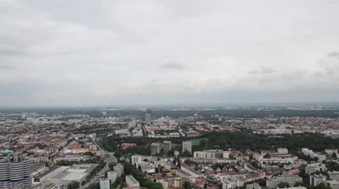 Nice turning aereal view of munich city Stock Footage 41430155