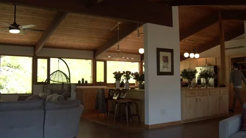 Nice Upscale Modern House Interior - Kitchen Stock Footage 156216778