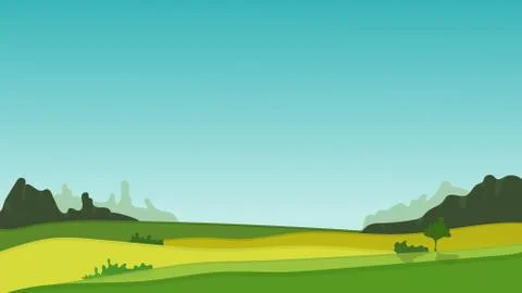 Nice vector field and forest landscape Stock Illustration