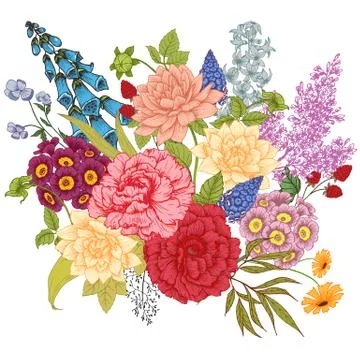 Nice vector flowers Stock Illustration