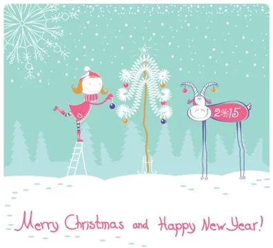 Nice vector happy new year card illustration Stock Illustration