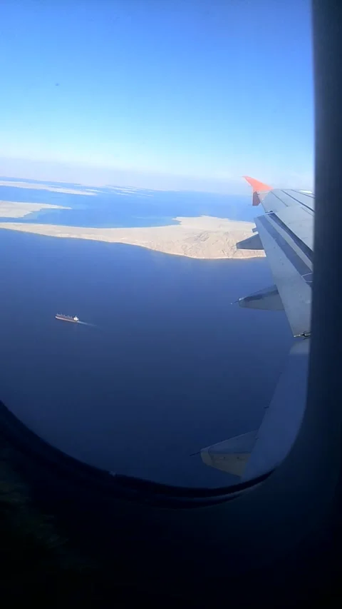 Nice view from the airplane window. Stock Footage 240713234