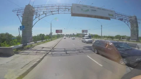 Nice view and scene of passing vehicles, cars, buses Stock-Footage 129766142