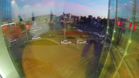 Nice view and scene of passing vehicles, cars, buses Stock-Footage 129766388