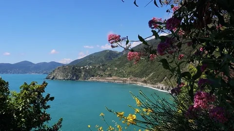 Nice view of the Cinque Terre Coast, Liguria Italy Stock Footage 155796677
