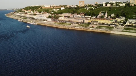Nice view of the city from the air Stock Footage 108983722