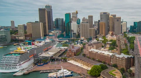 A nice view to the city of Sydney from the Harbor Bridge Video stock 57220488