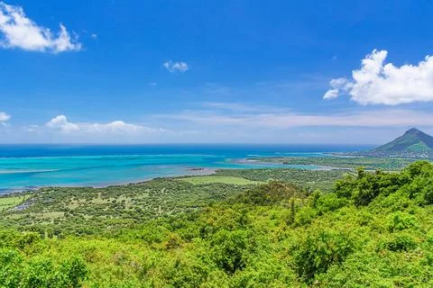 Nice view of the coast of Mauritius. Stock Photos