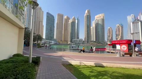 Nice View of Dubai Marina.United Arab Emirates. Stock Footage 171534586