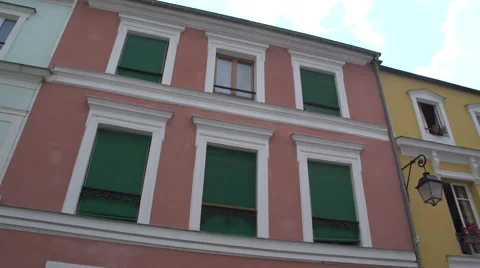 Nice view of an excentric house in Paris Stock Footage 50376625