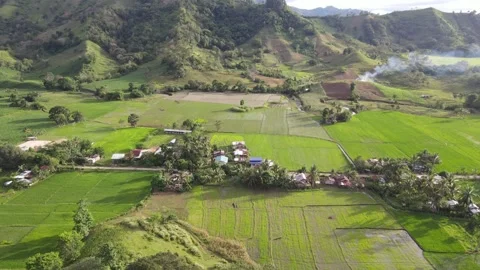 Nice view for the green mountins at the Philippines - drone shot Stock Footage 301622383