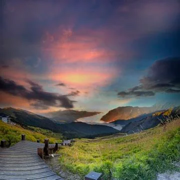Nice view in the high mountain Stock Photos