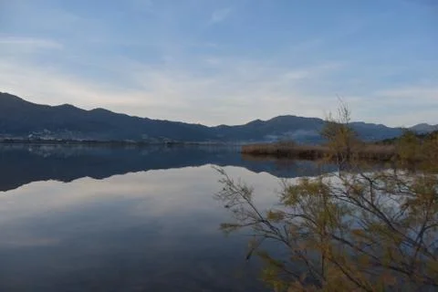 Nice view on lake Stock Photos