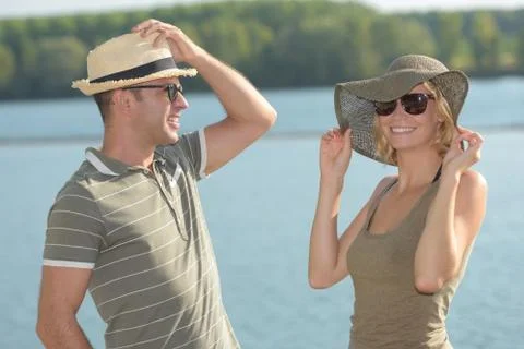 Nice view of the lake Stock Photos