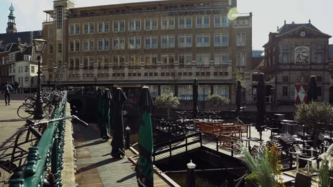 Nice view of Leiden in 4K. Stock Footage 130065116