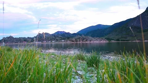 Nice view of the mountain lake. Stock Footage 159677177