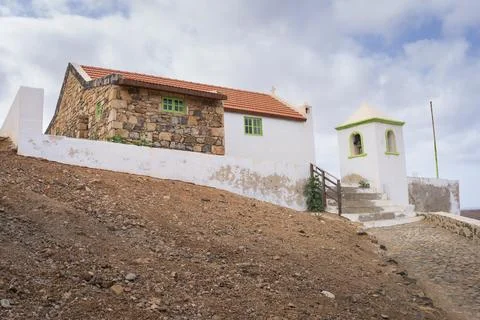 Nice view of Nossa Senhora da Conceio church in Boa Vista island 写真素材