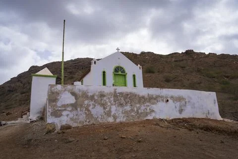 Nice view of Nossa Senhora da Conceicao church in Boa Vista island Stock-Fotos