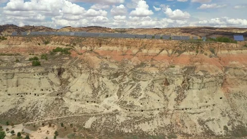 Nice View Over Caves in Arguedas, Spain Stock Footage 244863595