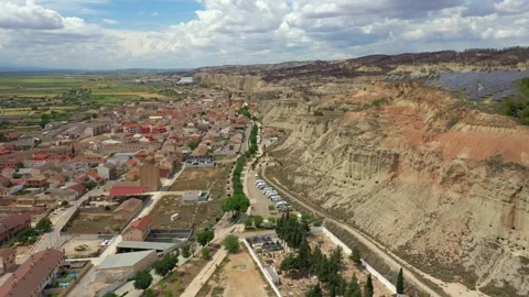 Nice View Over Caves in Arguedas, Spain Stock Footage 267028517