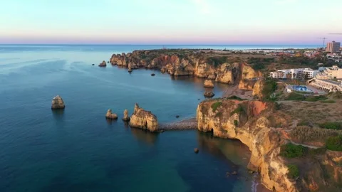 Nice View over Coast of Lagos, Portugal Stock Footage 250399607