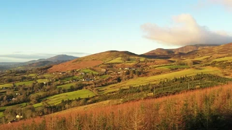 Nice View over Cooley Mountains, Co Louth, Ireland Stock Footage 231717200