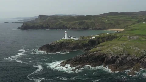 Nice View over Fanad Lighthouse, Donegal, Ireland Stock Footage 236498767