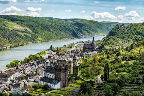 Nice view over the Rhine Stock Photos