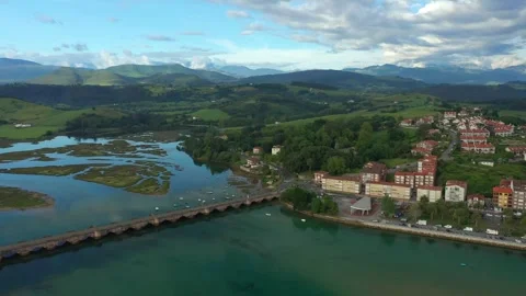 Nice View over San Vicente De la Barquera, Spain Stock Footage 267028511