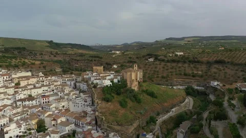 Nice View Over Setenil De Las Bodegas, Spain Stock Footage 252736344