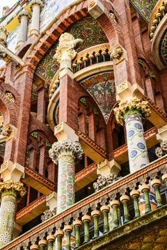 Nice view of the Palau de la Musica Catalana. Barcelona 스톡 사진