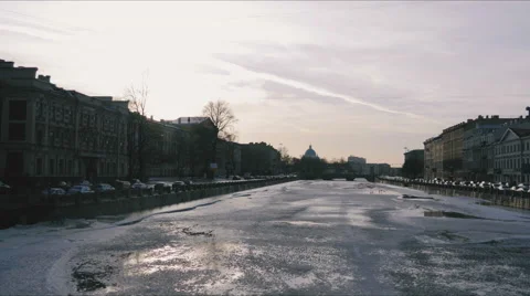 Nice view of the river Neva Stock Footage 61395062